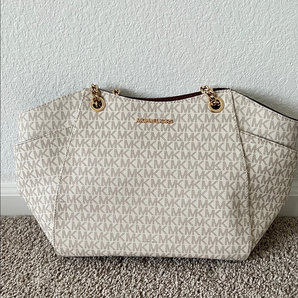 Michael Kors Beige Monogram Tote